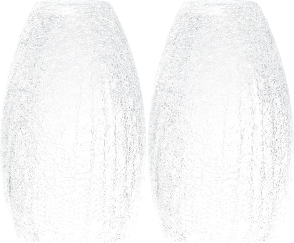 Clear Crackle Glass Pendant Light Shades, Set of 2, E26, 7.8" x 4"